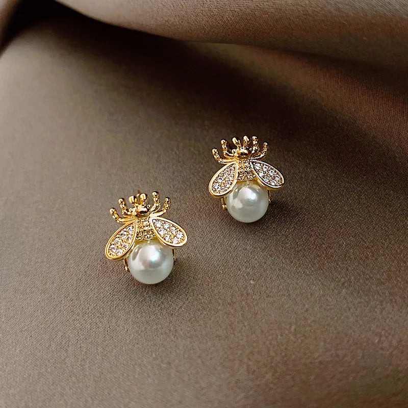 Bee Pearl Earrings