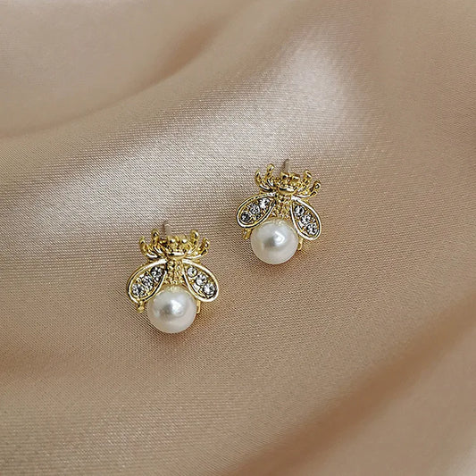 Bee Pearl Earrings