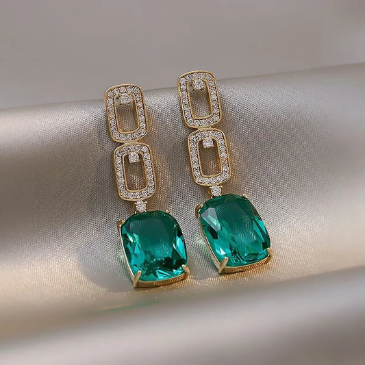 Emerald Rhinestone Earrings